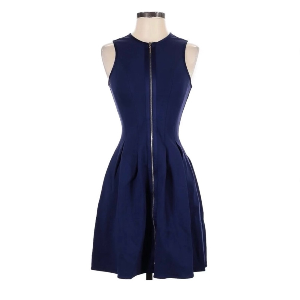 Marciano Blue and Gold Fit and Flare Dress